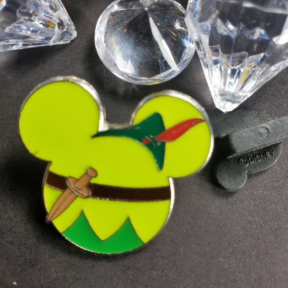 Disney Jewelry - Disney Parks Mickey Mouse Icon Head Perter Pan Green Pin